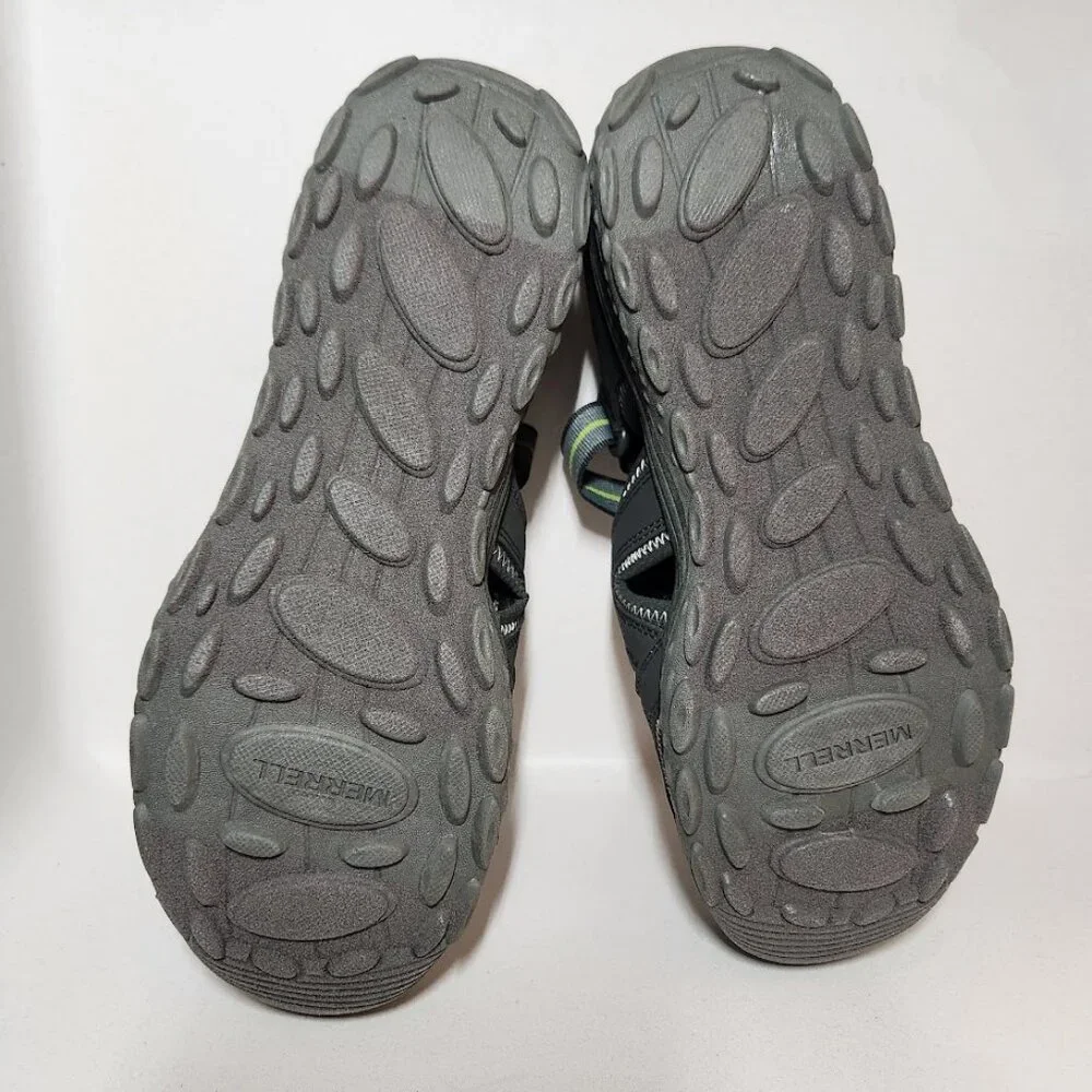 Merrell Unisex Child Hydro 2 Sandals Water Shoes Velcro Size 6 Green Gray